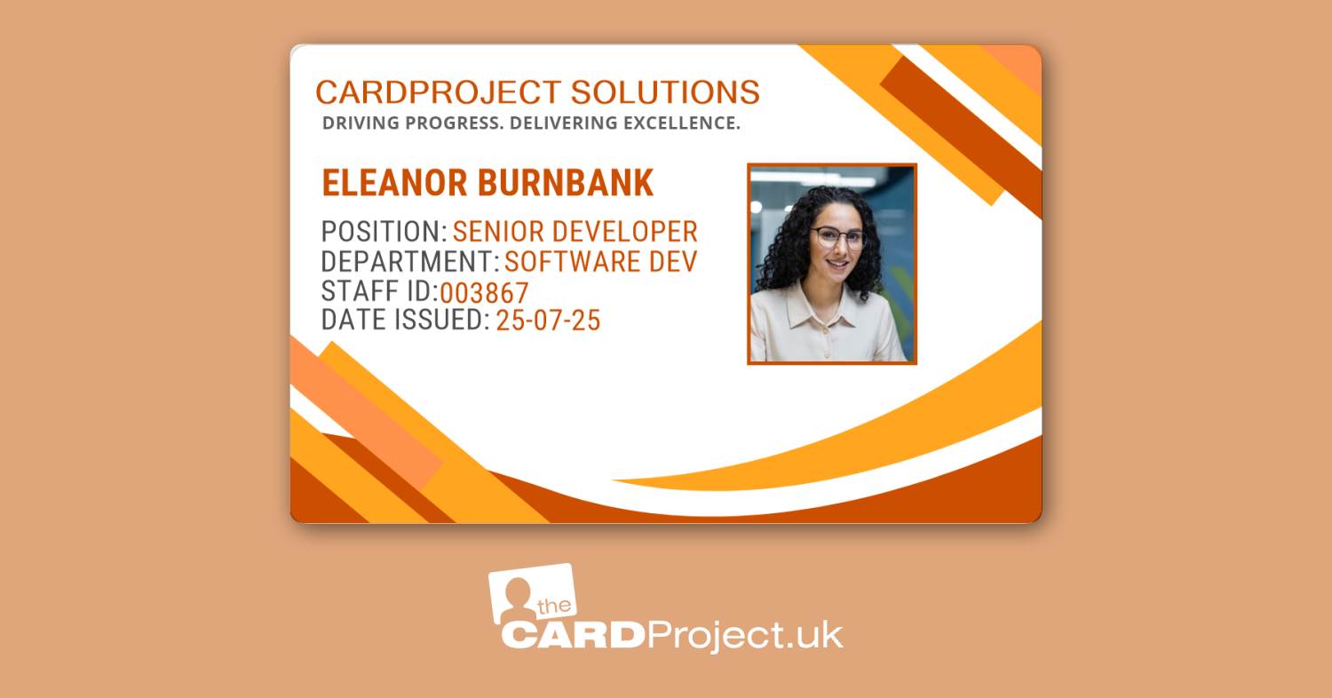 Orange Wave Stripe Staff ID Card